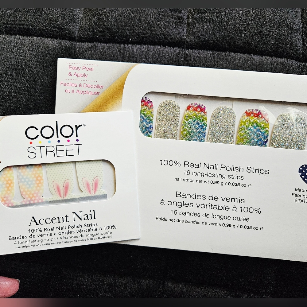 Color Street "Eggs-Travaganza" Set + "Great Hare Day" Accent Set Polish Strips